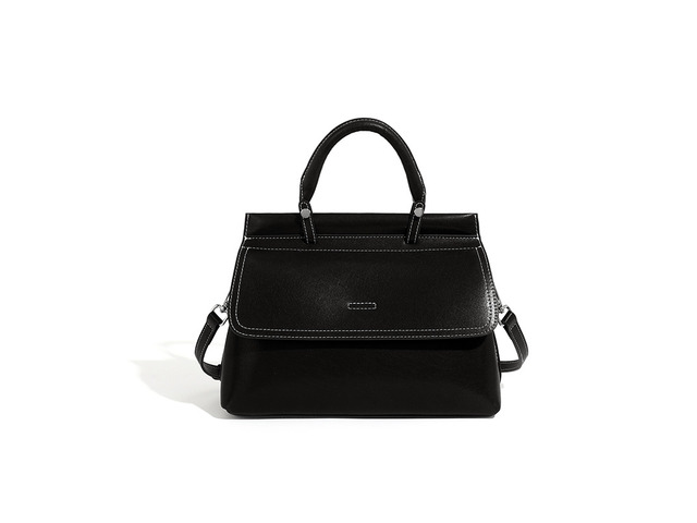 Genuine Leather Women Tote Bag Handbags Black