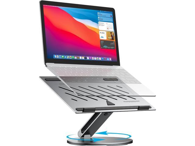 Laptop Stand for Desk, 360° Rotating Height Adjustable Computer Stand, Ergonomic Aluminum Laptop Riser with Ventilated Cooling, Foldable for 10-16...