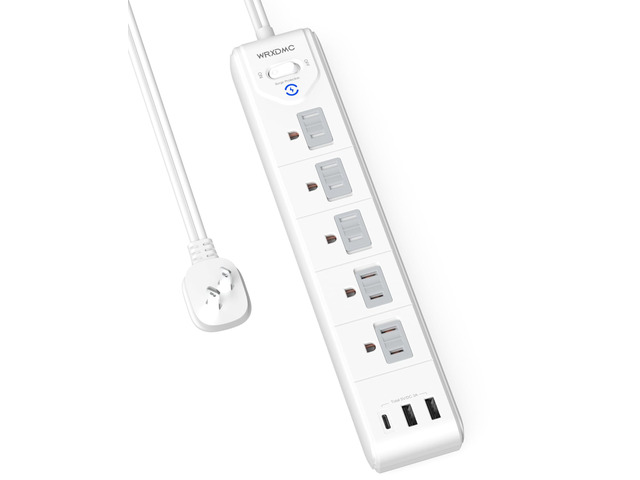 2 Prong Power Strip, 2 Prong to 3 Prong Outlet Adapter with 5ft Cord Polarized Plug, 1680J Two Prong Surge Protector, 5 AC Outlets & 3 USB, Wall...