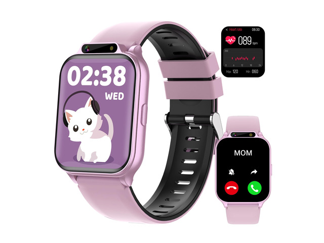 Kids Waterproof Smart Watch Girls with Fitness Tracker Sports Activity Pedometer Heartrate SpO2 Stress Monitor Flashlight APP HD Touch Screen...