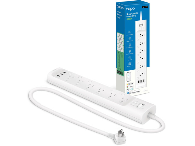 Smart Wi-Fi Power Strip, Matter, P316M, Energy Monitoring Surge Protection, 6 Individually Controlled Outlets & 3 USB Ports, Works with Alexa,...