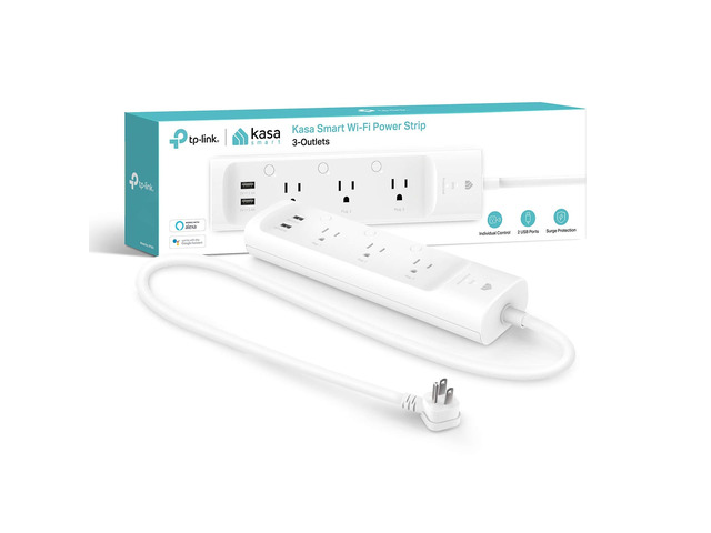 Plug Power Strip KP303, Surge Protector with 3 Individually Controlled Smart Outlets and 2 USB Ports, Works with Alexa & Google Home, No Hub...