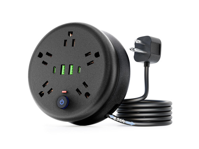 Power Strip Surge Protector-6.56 ft Retractable Travel Extension Cord Portable Powerstrip with 5 Outlet 2 Smart USB Port 2 USB C for Home Office...