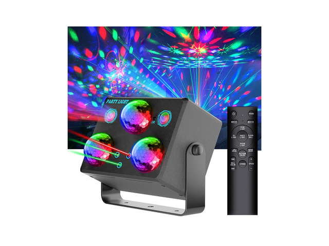 Disco Ball,Party DJ Disco Light Strobe Stage Dance Light Glow Party Sound Activated with Remote Control Rave Ocean Star Projector for Club KTV...
