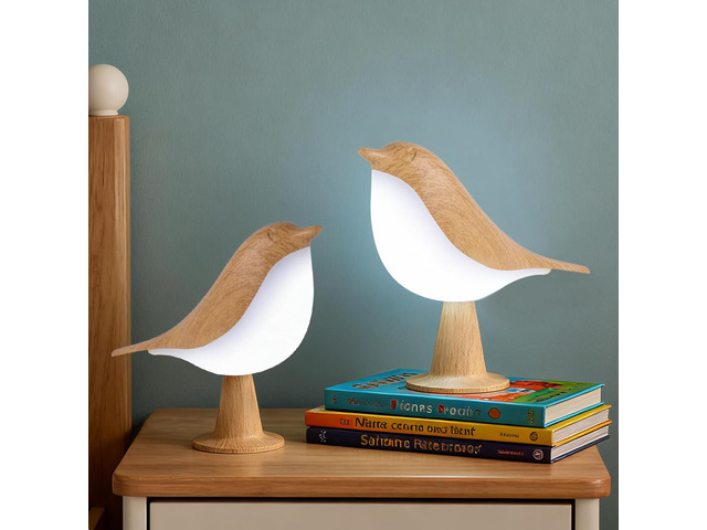 Bird Cordless Table Lamp, Small Cordless Bedside Lamp with 3 Color Temperature, Touch Sensor & Rechargeable Battery - Night Light for Kids,...