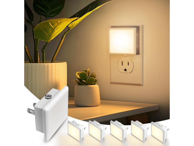 Night Light,Night Lights Plug into Wall, Dusk-to-Dawn Sensor Plug in Night Light,3000K Soft White 0.3W Bright Nightlight Auto-On/Off for Kids...