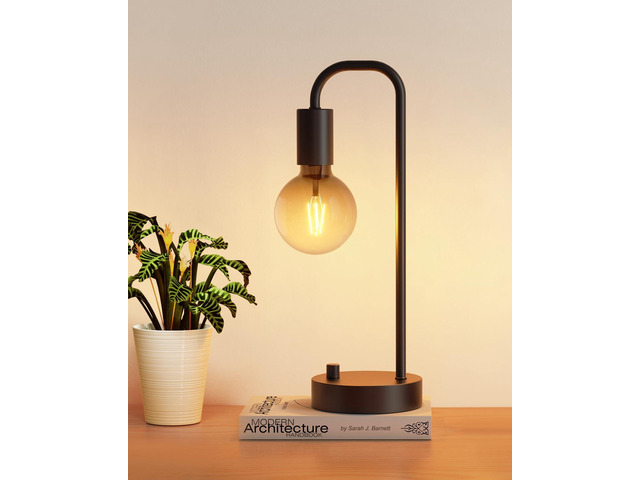 Industrial Table Lamp for Bedroom, Fully Dimmable Modern Bedside Lamps with 2700K Warm Light Bulb for Kids Reading, Minimalist Nightstand Lamps for...