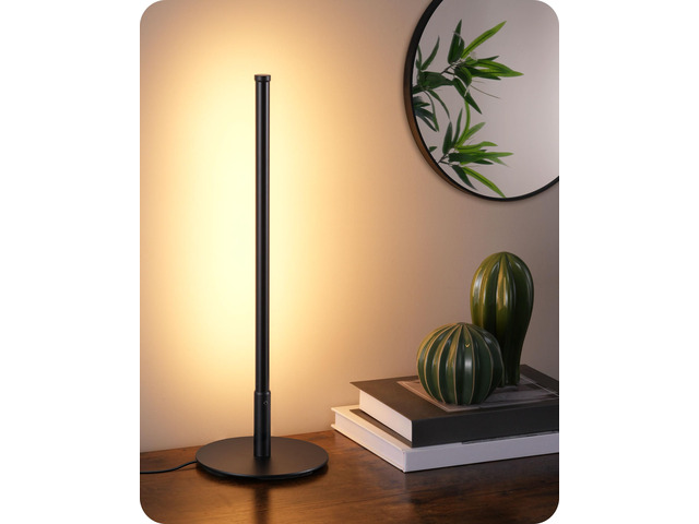 LED Table Lamps for Living Room, Modern Dimmable Desk Lamp, Black 3 Color Temperature, Memory Function, Metal Finish, Skinny Modern Minimalist...