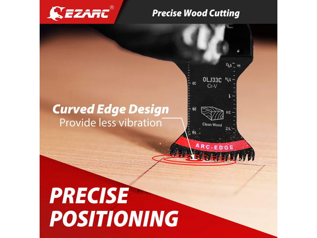 Japanese Tooth Oscillating Saw Blade, 5 PCS Arc Edge Oscillating Multitool Blades Clean Cut for Wood, Plastic (Pack of 2)
