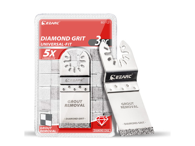 Diamond Oscillating Saw Blades for Grout and Mortar, 3-Pack Precise Flush Cuts, 1/16-Inch Kerf, Up to 5x Life, Remove Grout, Mortar and Plaster