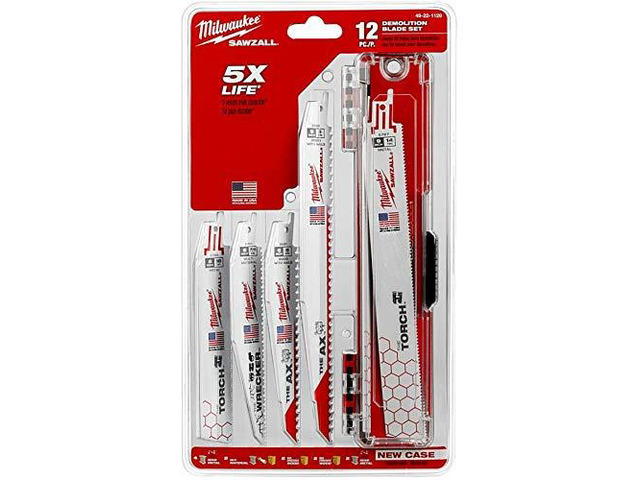 12 Piece Multi Material (Wood, Plastic, Metal) Bi-Metal SAWZALL Ultimate Demolition Reciprocating Saw Blade Set