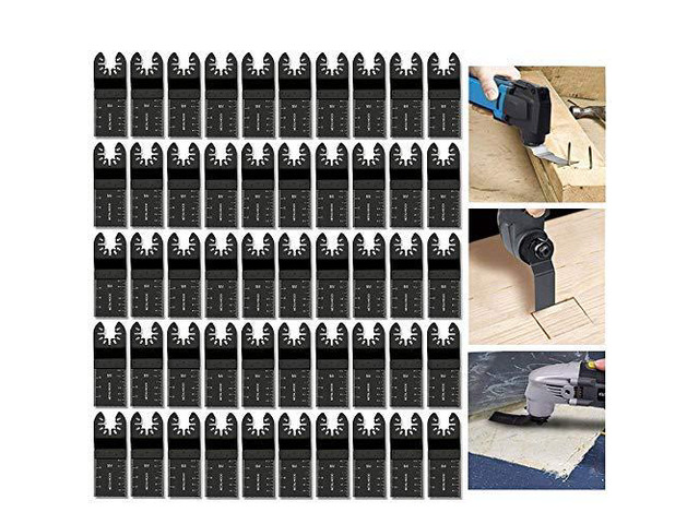 Oscillating Saw Blades, 100pcs Wood Oscillating Multitool Saw Blade Set Fits Fein Multimaster Porter Cable Black & Decker Bosch Dremel Craftsman...