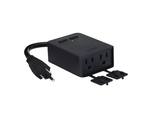 Plug Outdoor, Dual Outlets Energy Monitoring, IP64, 2.4GHz WiFi Smart Plug, Works with Alexa, Google Assistant, IFTTT, No Hub Required, Black