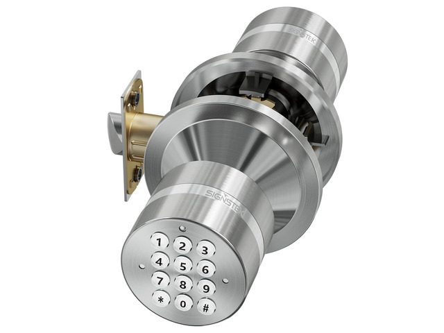 Keyless Entry Door Lock, Door Knob with Keypad, Smart Code Door Lock, Mute Mode, Passage Function, Easy to Install, Satin Nickel