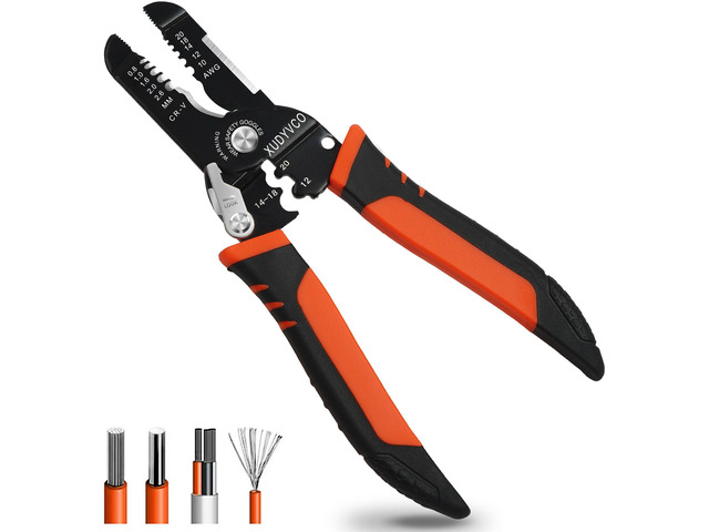 5-In-1 Wire Stripper Tool for 10-20 AWG Electric Wire Portable 7IN Multifunctional Electrical Wire Strippers Crimper Pliers for Stripping,...