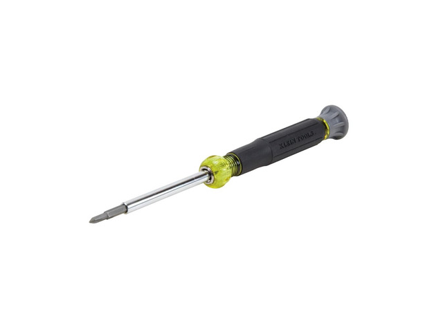 32581 4-in-1 Electronics Screwdriver Set with 2 Slotted, 2 Phillips Precision Machined Bits, Ideal for Terminal Blocks