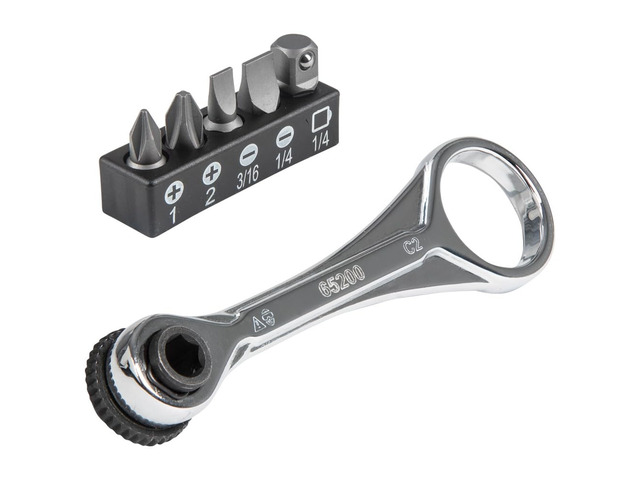 65200 Ratchet Set, 5-Piece Mini Ratchet Set with Phillips, Slotted, and Adapter for Other Socket Sizes, For Tight Spaces