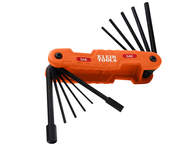 70550 Hex Wrench Key Set, 11 SAE Sizes, Heavy Duty Folding Allen Wrench Tool with Extra Long Hex Keys