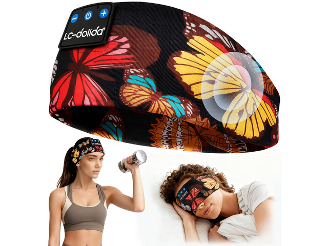 Sleep Headphones Headband Bluetooth 5.4, Sports Headband Earphones Wireless with Speaker Microphone USB C for Women Sleeping Gift Workout Jogging...