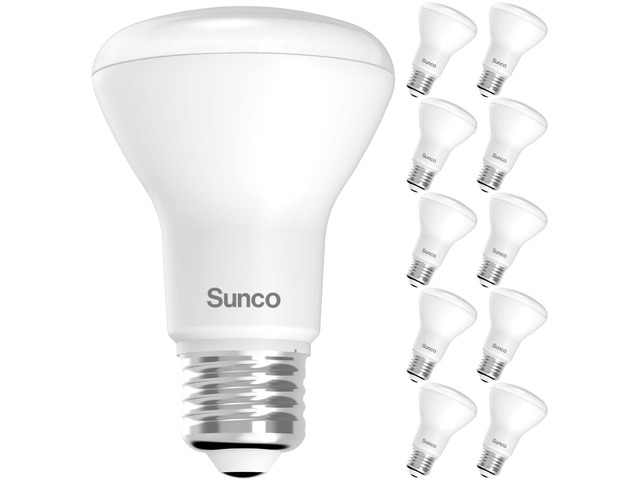 Sunco 10 Pack BR20 LED Bulb Flood Light, E26, 7W=50W, 2700K Soft White 550LM, Dimmable, Indoor, Bedroom, Kitchen Lighting, Small Recessed...
