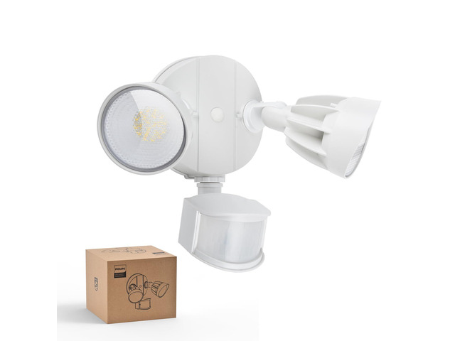 44W 4200 lm LED Security Light Outdoor w/PIR Motion Sensor, 5000K Daylight Flood Light, Waterproof, Dusk to Dawn, 2 Heads, 4 Modes