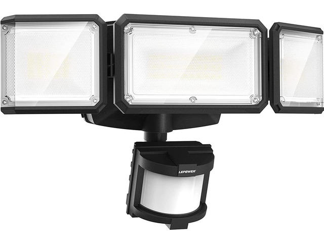 1500LM Battery Powered Outdoor LED Flood Light with Motion Sensor IP65 Waterproof, Wireless Battery Operated Security Lights, 3 Head Motion...