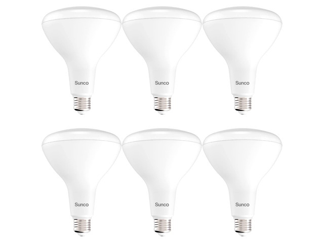 6 Pack BR40 LED Flood Light Bulb, E26, 17W=100W, 3000K Warm White 1400LM, Dimmable, Indoor, Home, Bedroom, Kitchen Lighting, Recessed Can Light...