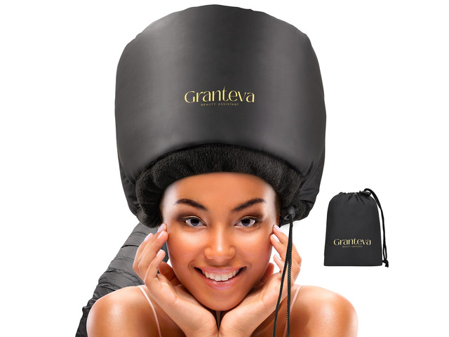 Hooded Hair Dryer Attachment w/A Headband Integrated That Reduces Heat Around Ears & Neck - Hair Dryer Hooded Diffuser Cap for Curly, Speeds Up...