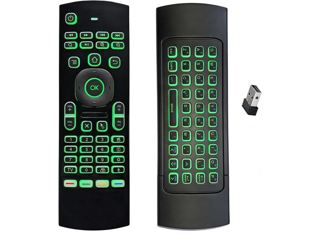 MX3 2.4G Mini Wireless Keyboard,Multifunctional Air Remote Mouse with Input Voice, 7 Color Backlit Remote Control, Infrared Remote Control for...