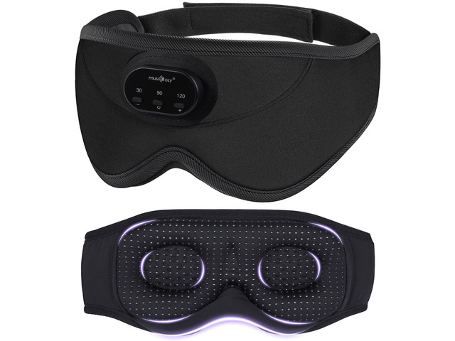 Sleep Headphones Bluetooth 5.4 with Smart Timer 3D Eye Mask Auto Shut Off Timer, 14-Hour Playtime, 100% Blackout, Removable Module Washable...