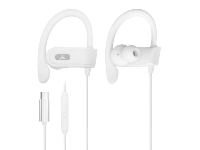 C171 - USB-C Wired Earbuds with Microphone & Volume Controls Ear Hook Design for Running & Sports, Comfortable Headphones for iPhone 15+, Samsung,...