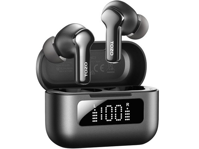 Hybrid Active Noise Cancelling in Ear Wireless Earbuds, 68H Playtime 6 Mics AI Clear Calls, LED Display, 32 Preset EQs App, Bluetooth 5.3...