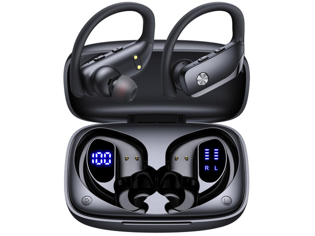 Wireless Earbuds Bluetooth Headphones Over Ear Hooks Ear Buds with 80H Playtime, LED Power Display, Dual Mic Clear Calls, Sports Wireless Ear Buds...
