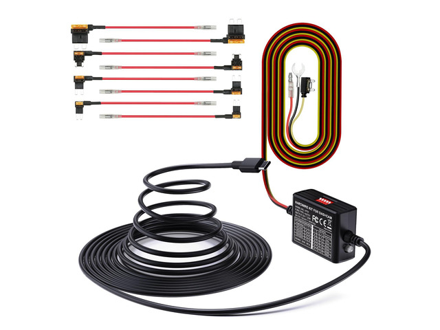14.8ft 5-Level Adjustable Acc Hardwire Kit, Compatible for Dash Cam USB C Port for Parking Mode, 12V-24V to 5V for E1 Pro, N4(S), N4 Pro S,...