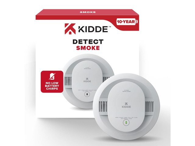 Smoke Detector, 10-Year Battery-Powered, 20SD10, 1 Pack No Battery Replacements or Low Battery Chirps, LED Status Lights & 85 dB Alarm, Ideal for...
