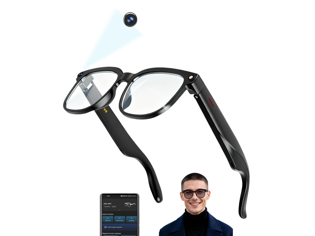 AI Smart Glasses with Camera, 1080P HD POV First-Person View Video Recording and Translator, AI Object Recognition, Bluetooth Audio, 290mAh...