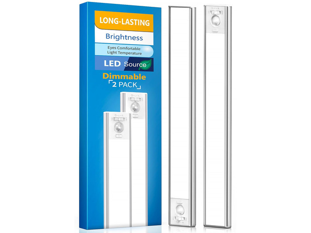 Under Cabinet Lighting, LED Motion Sensor Light Indoor, 2200mAh USB Rechargeable Closet Lights Battery Operated, Stick On Magnetic Wireless...