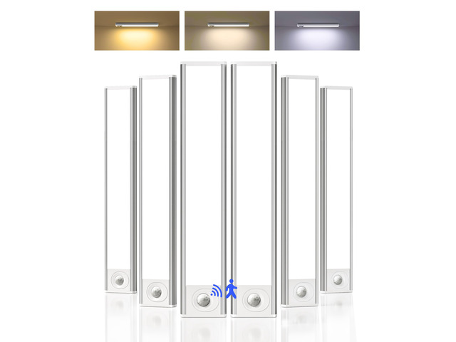 Under Cabinet Lights, Motion Sensored Closet Lights 6-Pack, 1800mAh Rechargeable Battery, Wireless, Magnetic, 3 Color Temps, Dimmable, Kitchen,...