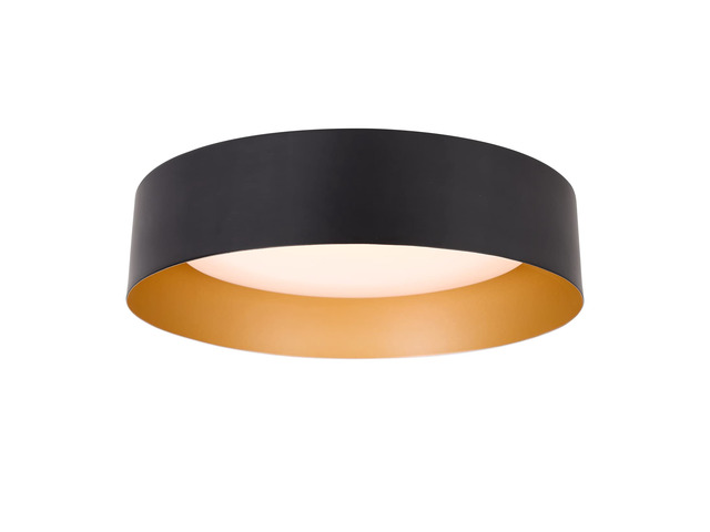 Flush Mount Ceiling Light,Matte Black with Gold Interior,12.5' 18W dimmable LED ceiling light with 3000K warm white lighting,ETL-listed,ideal for...