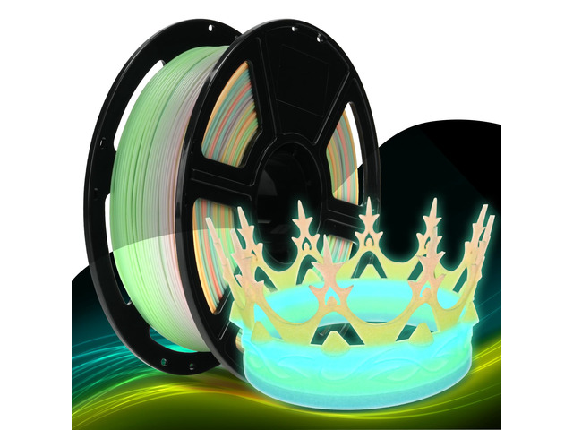 Rapid PLA Filament 1.75mm Luminous Melody, 500mm/s High Speed Printing, Glow in the Dark 3D Printer Filament 1kg Spool, Dimensional Accuracy +/-...
