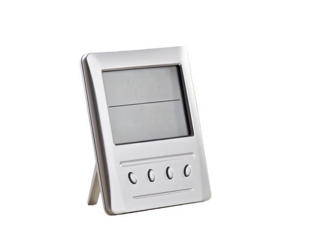 This 3-in-1 indoor thermometer and hygrometer combines a thermometer, hygrometer, and clock display. Measurement range: -20 to 60 degrees Celsius. This 3-in-1 indoor thermometer and hygrometer combines a thermometer, hygrometer, and clock display. Measurement range: -20 to 60 degrees Celsius.