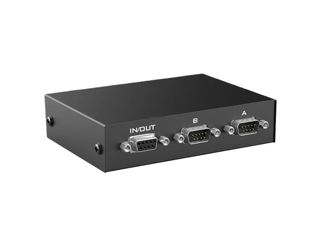 2-port RS-232C DB9 manual switch, suitable for PC RS232 serial port switch sharing splitter device, steel shell MT-232-2