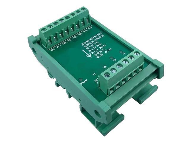 4-channel high-speed NPN to NPN signal isolation board, 2MHz, suitable for PLC sensor polarity level conversion modules (12V to 5V).