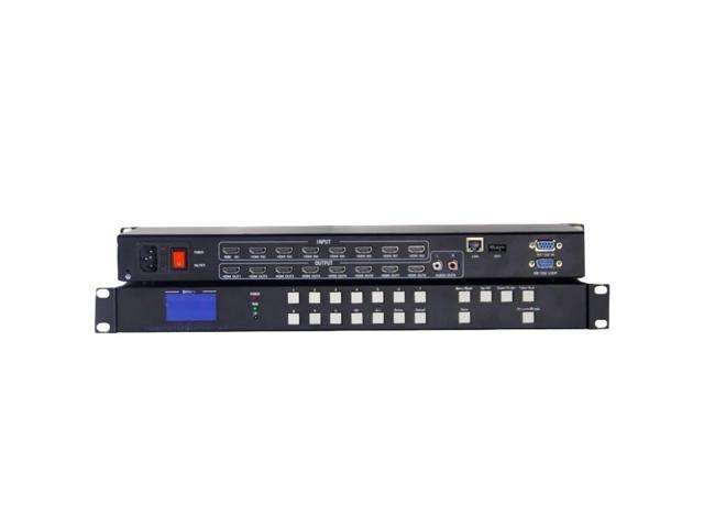 8x8 HDMI matrix switcher with audio, Ethernet APP, RS232 interface, infrared button, six-in-one switcher, 8x8 4K 30Hz automatic loop playback.