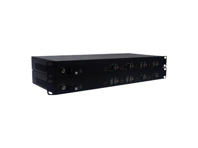 4xHDMI USB rack-mount fiber optic transceivers