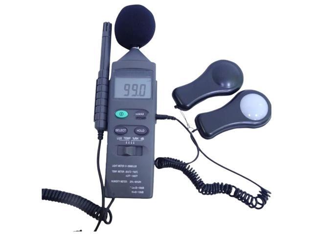 Four-in-one multi-functional environmental measuring instrument: sound level, illuminance, humidity, temperature (lux/temperature/relative...