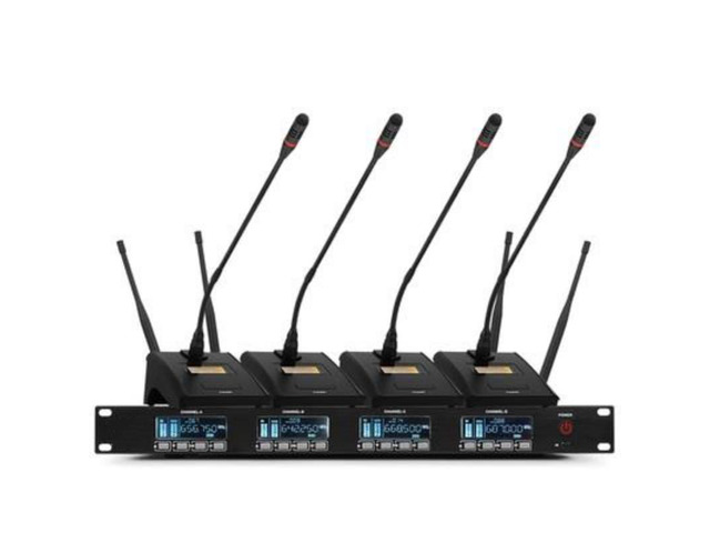 Four-in-one wireless conference microphone, suitable for professional stage performances and conferences, condenser wireless gooseneck/handheld...
