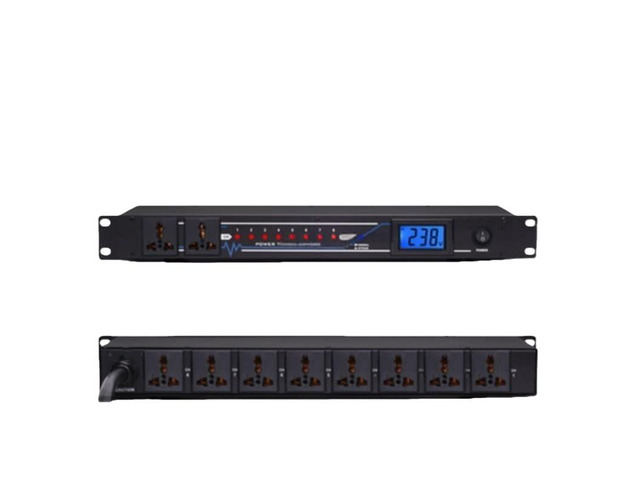 4-channel power sequencer, stage conference management and control universal socket, SR-328 LCD display