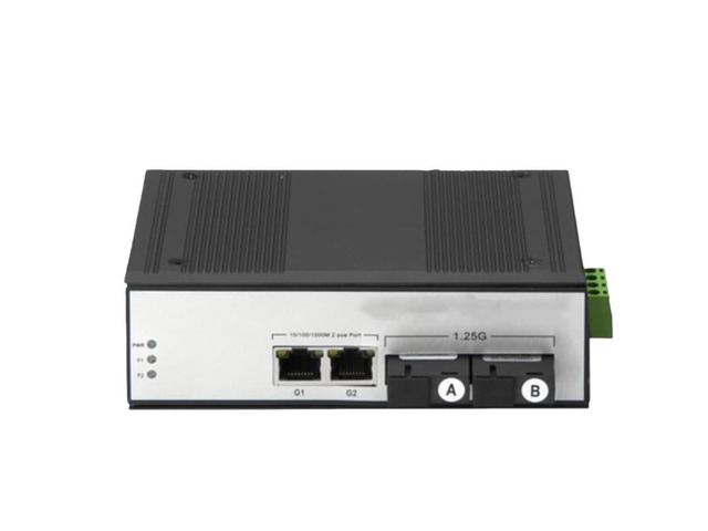 Industrial fiber optic switch, 2xSC 2x1000M Gigabit Ethernet, PoE power supply, optical transceiver, supports stacking