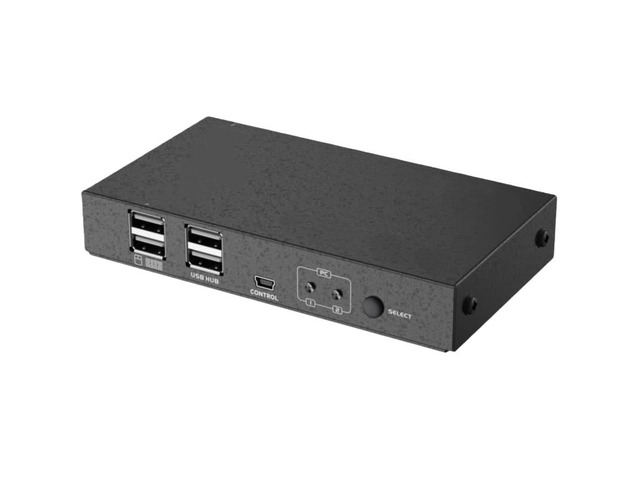 2-input, 1-output automatic VGA/KVM switcher, 4 USB ports, wired control/button/hotkey switching, includes cable, suitable for PC MT-271UK-L